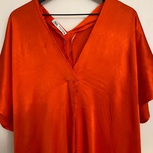 Comfortable long orange Zara dress